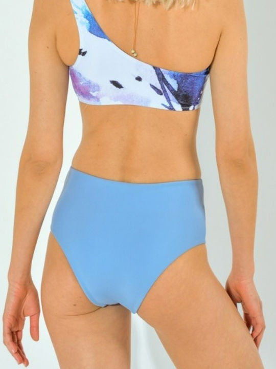 Zebras & Libras Bikini Slip High Waist Light Blue