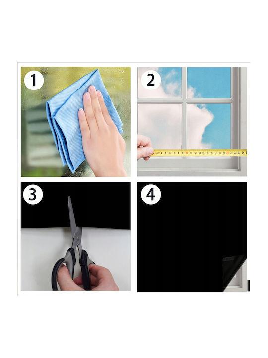 Blackout Roller Blind Window Film Velcro 100x150cm + Darkening Bag