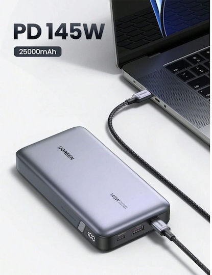 Ugreen PB205 Power Bank 25000mAh 145W με Θύρα USB-A και 2 Θύρες USB-C Power Delivery / Quick Charge 3.0 Γκρι