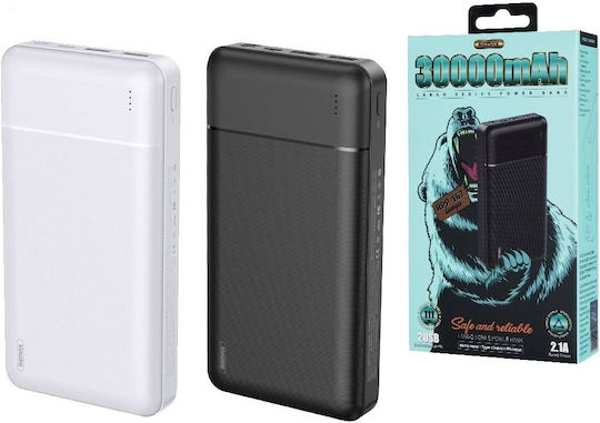 Remax RPP-167 Power Bank 30000mAh με 2 Θύρες USB-A Μαύρο