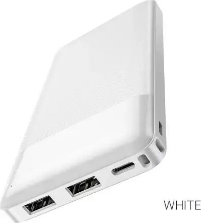 Hoco J72 Easy Τravel Power Bank 10000mAh 37W cu 2 Porturi USB-A și Port USB-C Alb