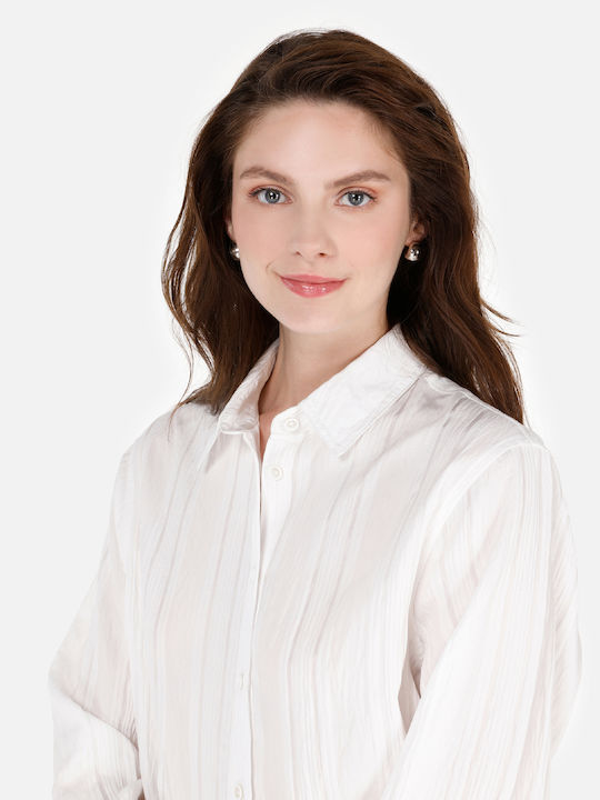 Mânecă lungă Femei Cămașă White