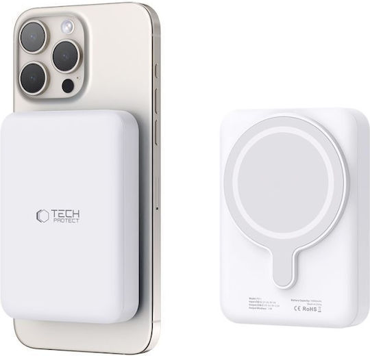 Tech-Protect PB11 Lifemag MagSafe Power Bank 10000mAh 15W cu Port USB-C Alb