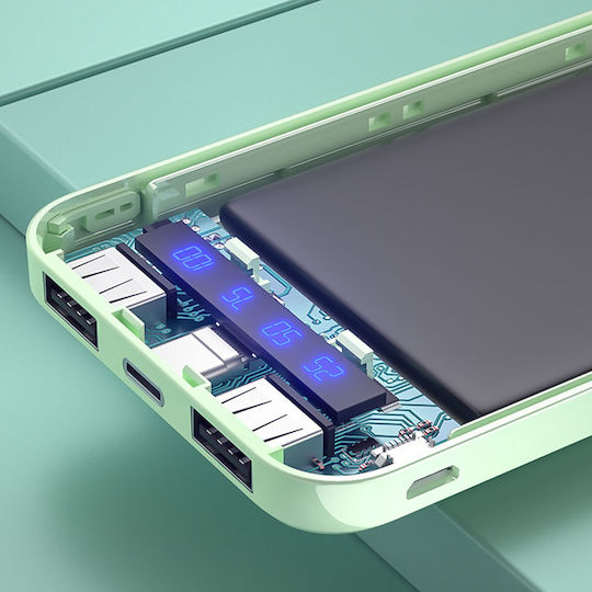 WK WP-163 Power Bank 20000mAh με 2 Θύρες USB-A Λευκό