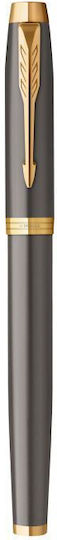 Parker Im Core Writing Pen Medium Gray made of Brass with Blue Ink
