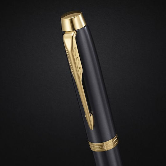 Parker Im Core Writing Pen Medium Gray made of Brass with Blue Ink