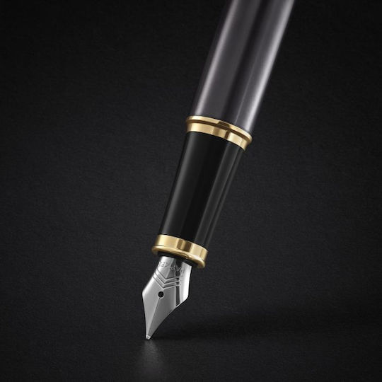 Parker Im Core Writing Pen Medium Gray made of Brass with Blue Ink