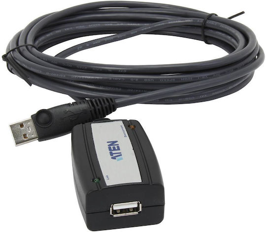 Aten USB 2.0 Кабел USB-A мъжки - USB-A женски Черен 5м UE250