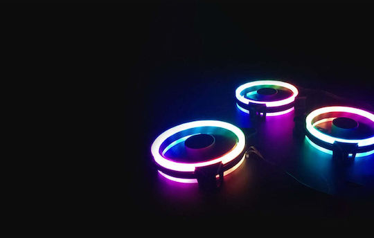 Darkflash DR12 Pro Case Fan 120mm 1200rpm 38cfm with ARGB Lighting and 4-Pin Molex Connection 5pcs