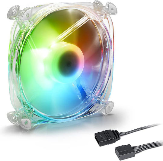 Sharkoon SHARK Disc Case Fan 120mm (1000rpm) με RGB Φωτισμό και Σύνδεση 3-Pin Λευκό