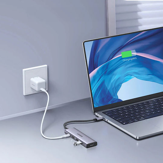 Ugreen CM511 USB-C Docking Station με HDMI 4K PD Γκρι