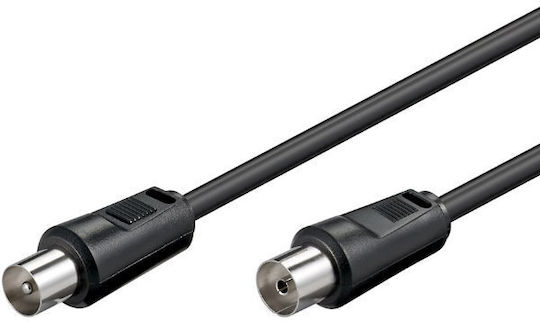 Powertech Antenna Cable Coax male - Coax female Black 1.5m (CAB-V004) 1pcs