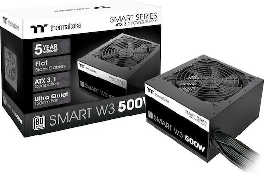 Thermaltake Smart W3 500W Μαύρο Τροφοδοτικό Υπολογιστή Full Wired 80 Plus Standard