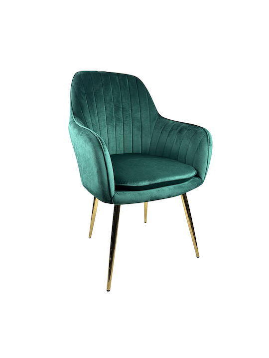 Myrtle Dining Room Velvet Chair Cypress/Gold 57x43x82cm