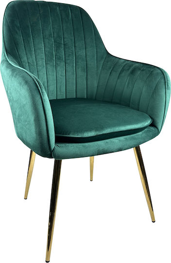 Myrtle Dining Room Velvet Chair Cypress/Gold 57x43x82cm