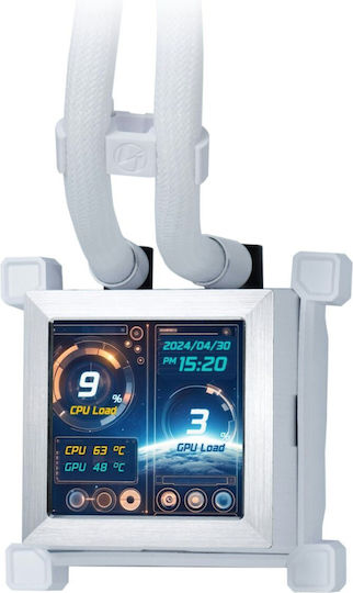 Lian Li Hydroshift LCD 360 R Wasserkühlung für Prozessor Dreifacher Ventilator 120mm für Sockel AM4/AM5/1700 Weiß