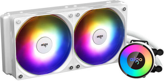 Darkflash AP240 Water Cooling System AIO CPU with 2 120mm Fans and ARGB Lighting White