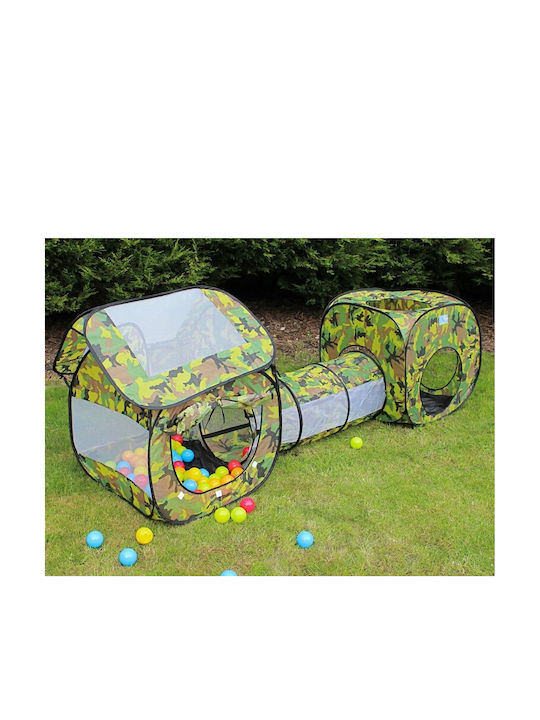 3 In 1 Playhouse Kids Multifunctional House Tunnel Tent 230x70x85cm Camouflage Color