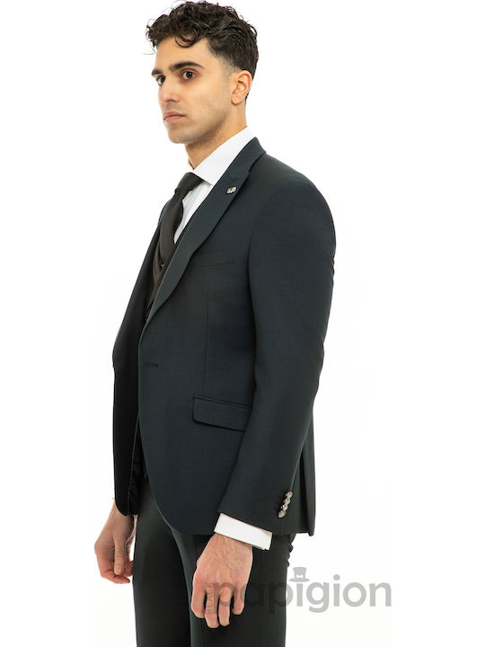 Men's Winter Suit with Vest Green
