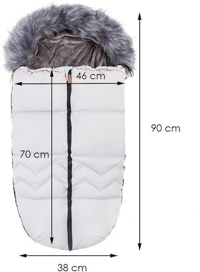 Universal Kinderwagen-Fußsack Wasserdicht Gray 90x45εκ.
