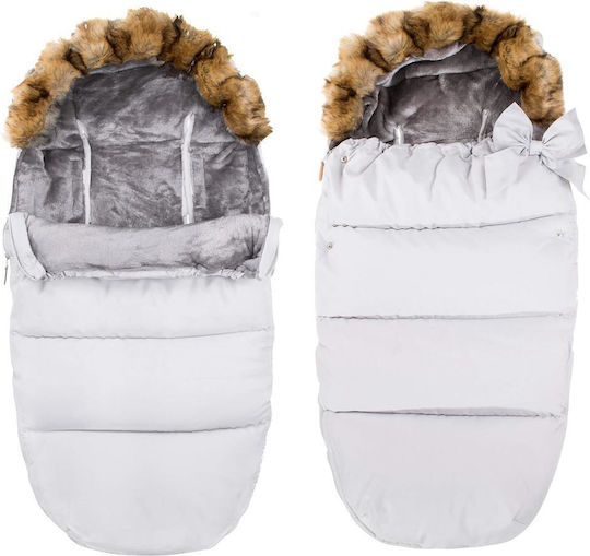 Universal Ποδόσακος Καροτσιού Αδιάβροχος Γκρι με Fleece Επένδυση 90x45εκ.