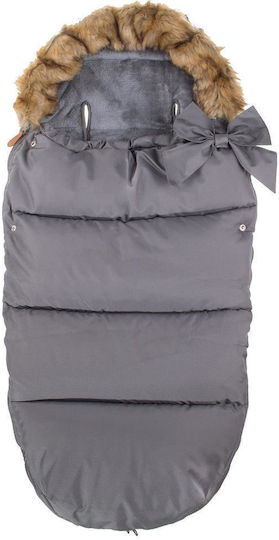 Universal Sac de picioare pentru cărucior Impermeabil Gri cu căptușeală Fleece 90x45εκ.