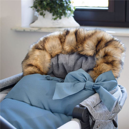 Universal Sac de picioare pentru cărucior Impermeabil Gri cu căptușeală Fleece 90x45εκ.