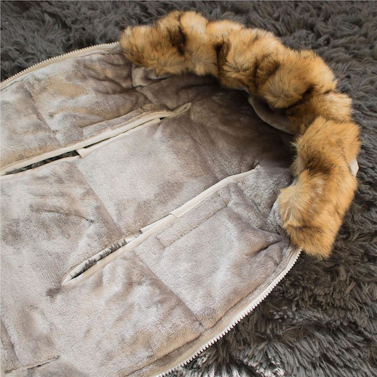 Universal Ποδόσακος Καροτσιού Αδιάβροχος Γκρι με Fleece Επένδυση 90x45εκ.