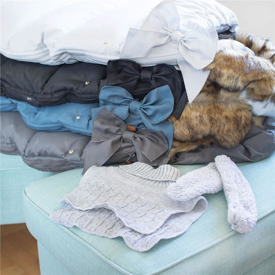 Universal Sac de picioare pentru cărucior Impermeabil Gri cu căptușeală Fleece 90x45εκ.