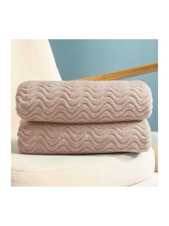 My Home Luxury Κουβέρτα Fleece Μονή 160x220εκ. Μπεζ BL160-01