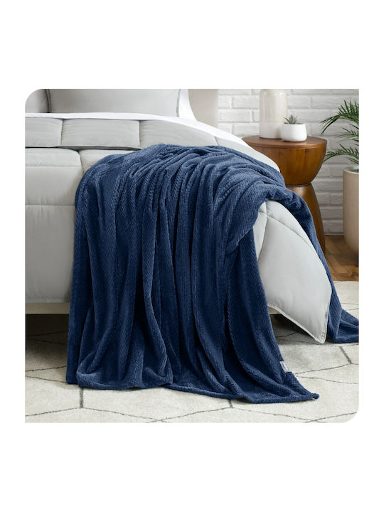 My Home Luxury Κουβέρτα Fleece Μονή 160x220εκ. Μπλε BL160-07