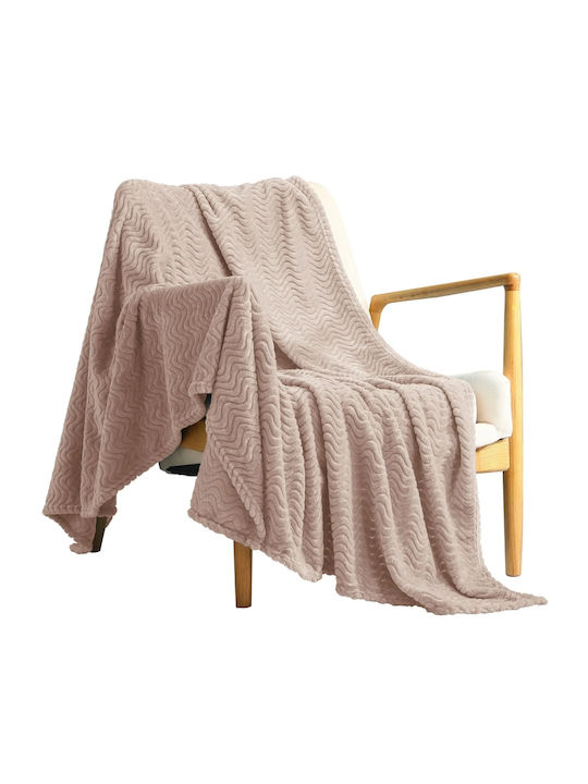 My Home Luxury Κουβέρτα Fleece Μονή 160x220εκ. Μπεζ BL160-01