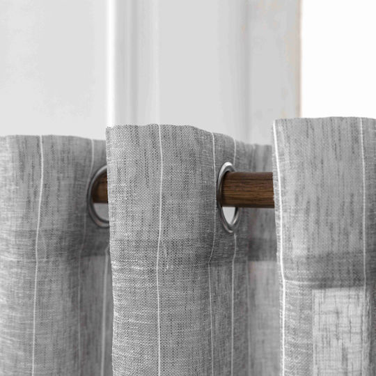 My Home Luxury Curtain with Grommets Lucktora Grey 270x290cm