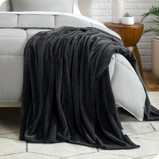 My Home Luxury Μονή 160x220εκ. Μαύρη My Home Luxury Μονή 160x220εκ. Μαύρη