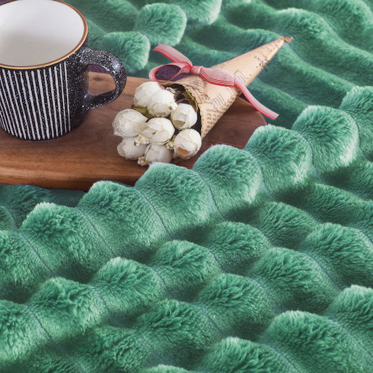 My Home Luxury Fleece Blanket Super Double 220x240cm Green