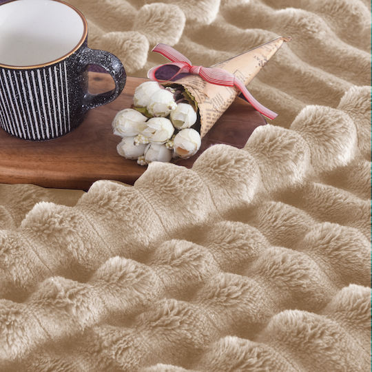 My Home Luxury Κουβέρτα Fleece Υπέρδιπλη 220x240εκ. Εκρού