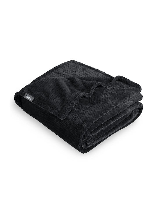 My Home Luxury Κουβέρτα Fleece Μονή 160x220εκ. Μαύρη