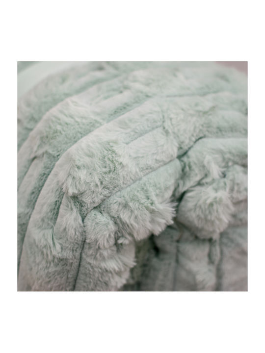 My Home Luxury Set Furry Blanket Super King Size 220x240cm Mint