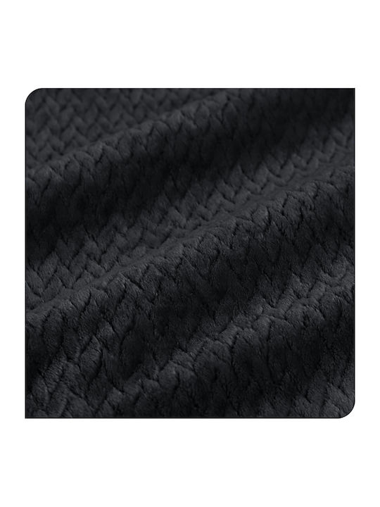 My Home Luxury Κουβέρτα Fleece Μονή 160x220εκ. Μαύρη
