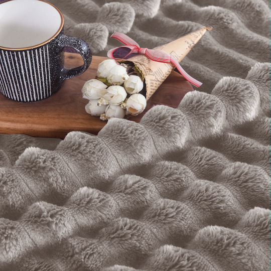 My Home Luxury Κουβέρτα Fleece Μονή 160x220εκ. Μόκα MRS-44