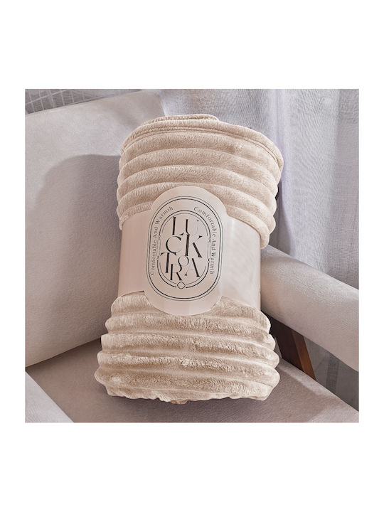 My Home Luxury Κουβέρτα Fleece Υπέρδιπλη 220x240εκ. Εκρού