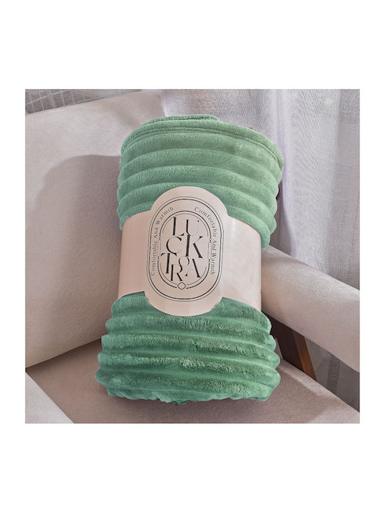 My Home Luxury Κουβέρτα Fleece Μονή 160x220εκ. Πράσινο MRS-03