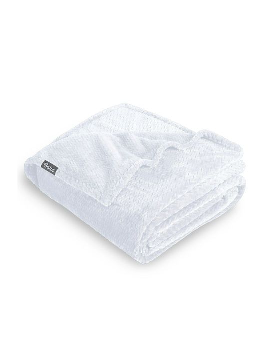 My Home Luxury Κουβέρτα Fleece Μονή 160x220εκ. Λευκή BL160-12