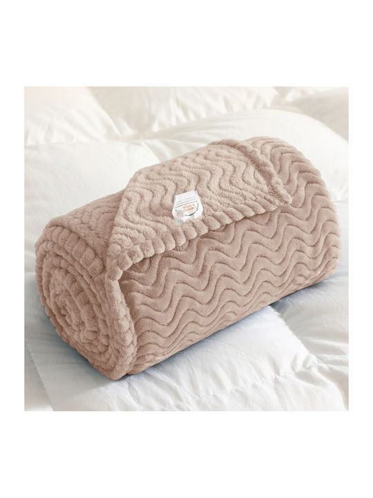My Home Luxury Κουβέρτα Fleece Υπέρδιπλη 220x240εκ. Μπεζ BL220-01