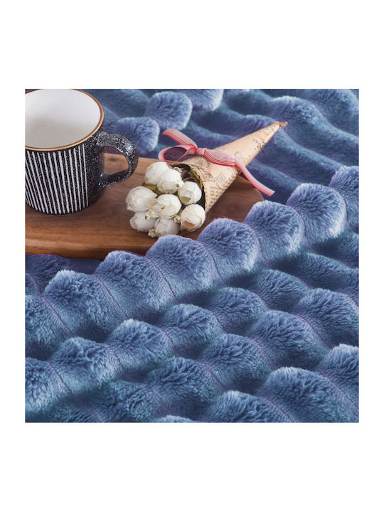 My Home Luxury Κουβέρτα Fleece Μονή 160x220εκ. Μπλε MRS-07