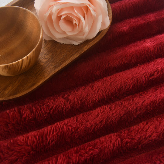 My Home Luxury Κουβέρτα Fleece Μονή 160x220εκ. Μπορντό