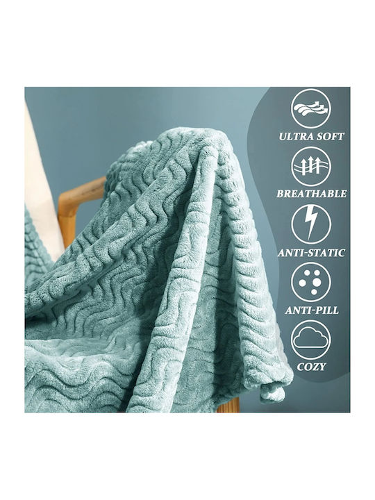 My Home Luxury Κουβέρτα Fleece Μονή 160x220εκ. Μέντα