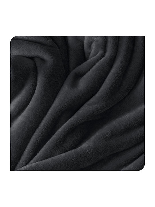 My Home Luxury Κουβέρτα Fleece Υπέρδιπλη 220x240εκ. Μαύρη PB-18