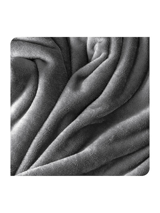 My Home Luxury Pătură Fleece Supra-dublă 220x240cm Gri Închis