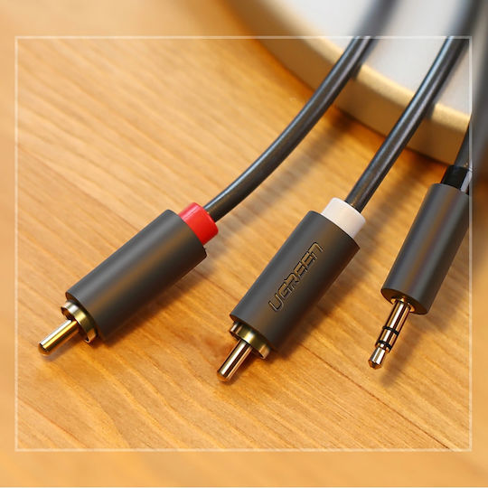 Ugreen 3.5mm Male - RCA Male Audio Cable Black 2m with Gold Plated Terminals 10510